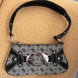 Original GUESS shoulder bag - black and grey mini Guess purse